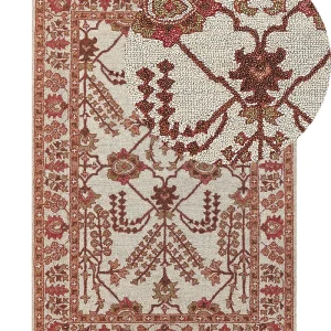 Wool Area Rug 140 x 200 cm Orange and Beige ADILCEVAZ