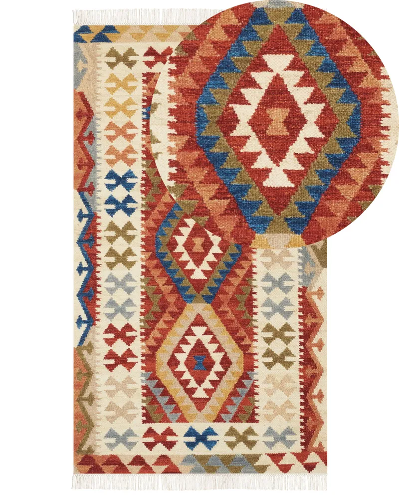 Wool Kilim Area Rug 80 x 150 cm Multicolour OSHAKAN