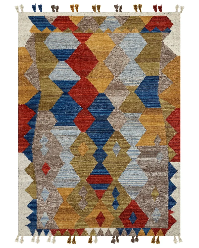 Wool Kilim Area Rug 200 x 300 cm Multicolour ARZAKAN
