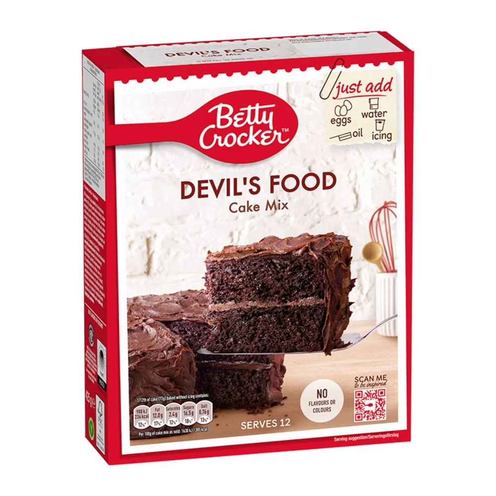 Betty Crocker Devil's Food Cake Mix, preparato per torte al cioccolato da 425g