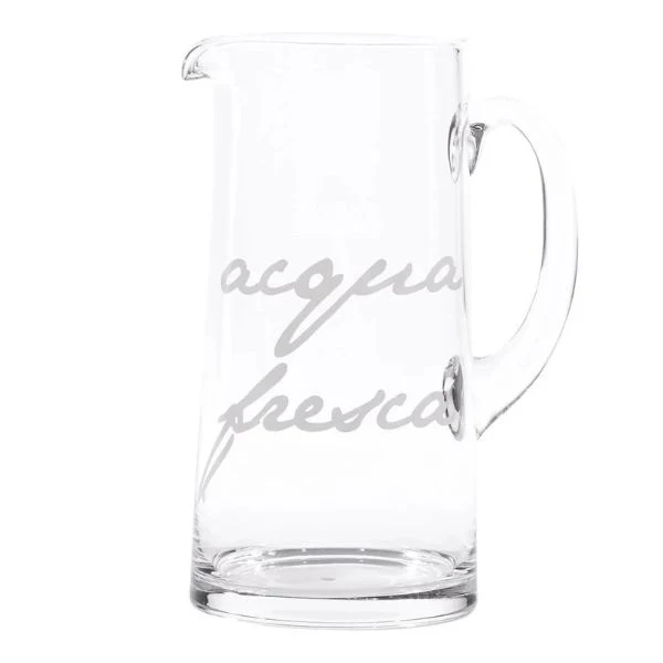Brocca vetro - Scritta: Acqua Fresca 1,2L