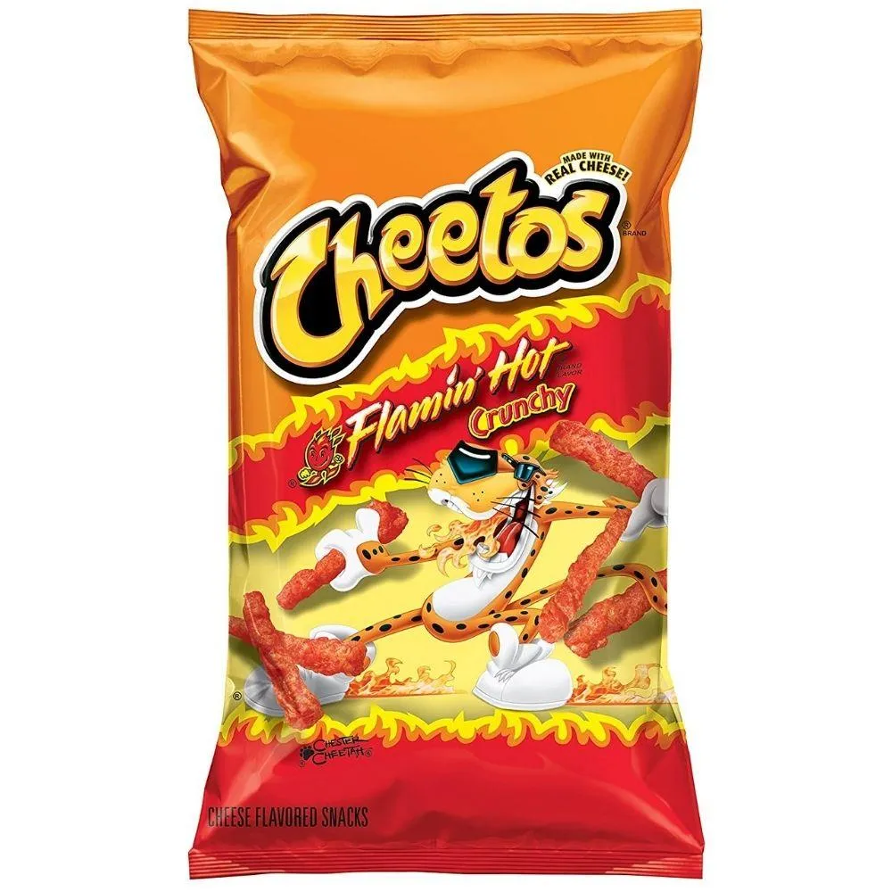 Cheetos Flamin' Hot Crunchy, bastoncini al formaggio piccante da 90g