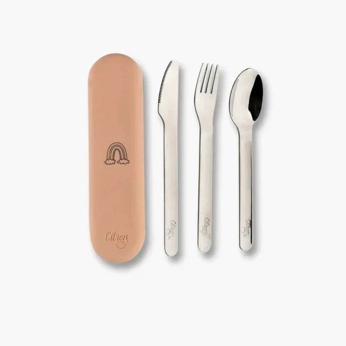 Citron Set di posate acciaio inox rosa confetto
