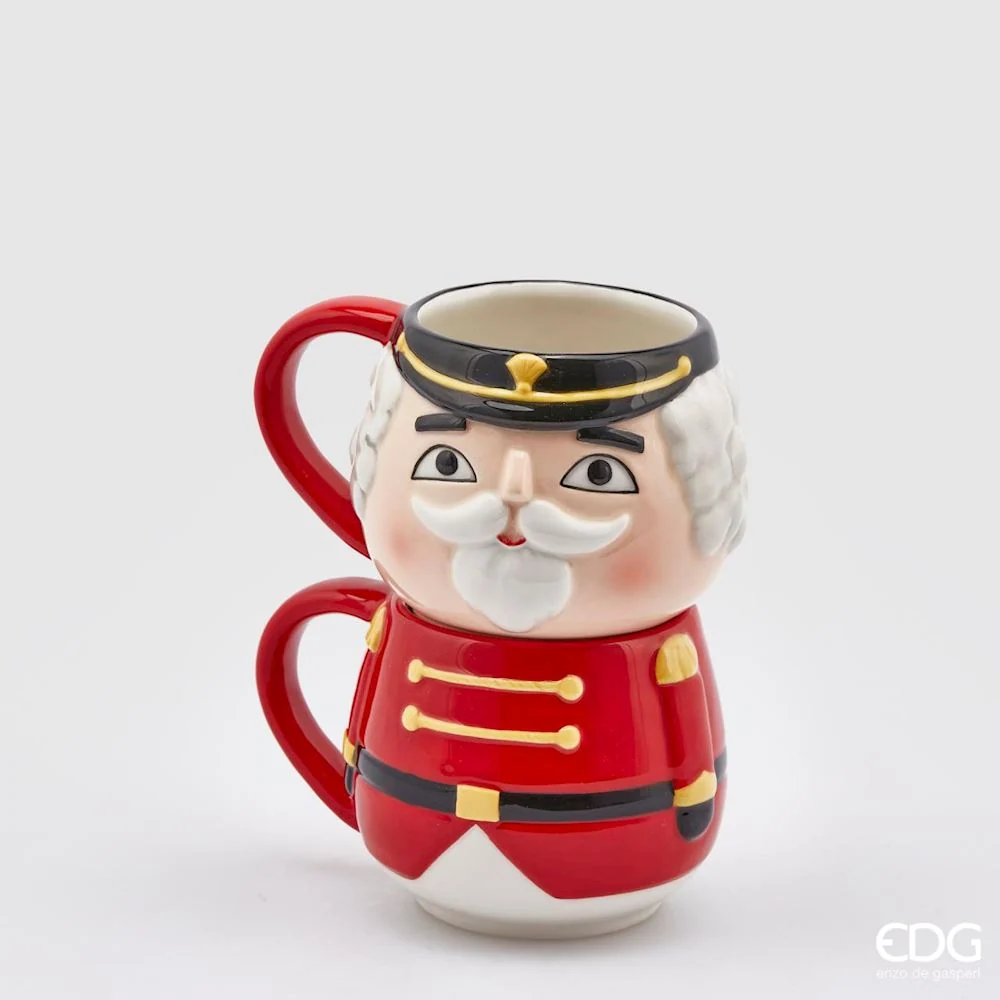 EDG Enzo De Gasperi Set 2 Tazze Mug impilabili Soldatino H17 cm