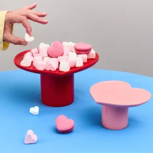 Set di alzate per torte cuore - 2 pz