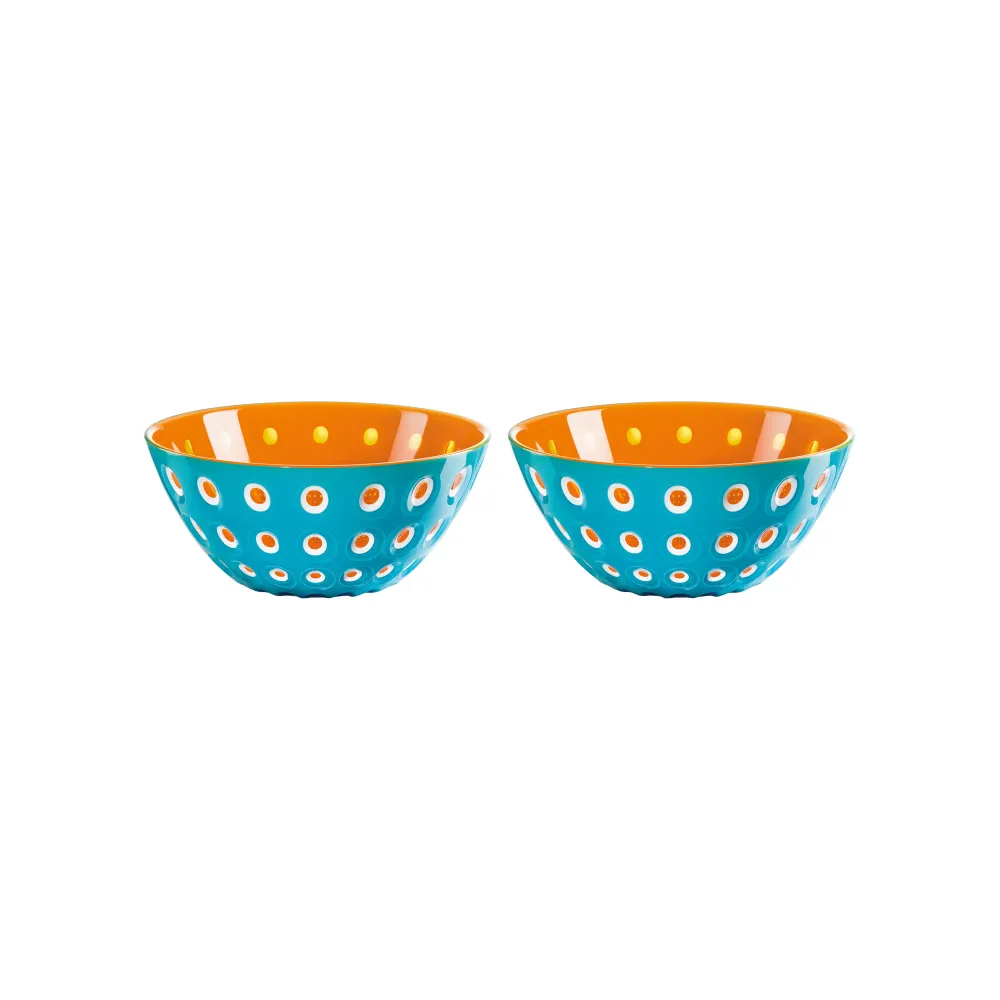 SET 2 CIOTOLE ⌀12CM "LE MURRINE" - Azzurro/Bianco/Arancio
