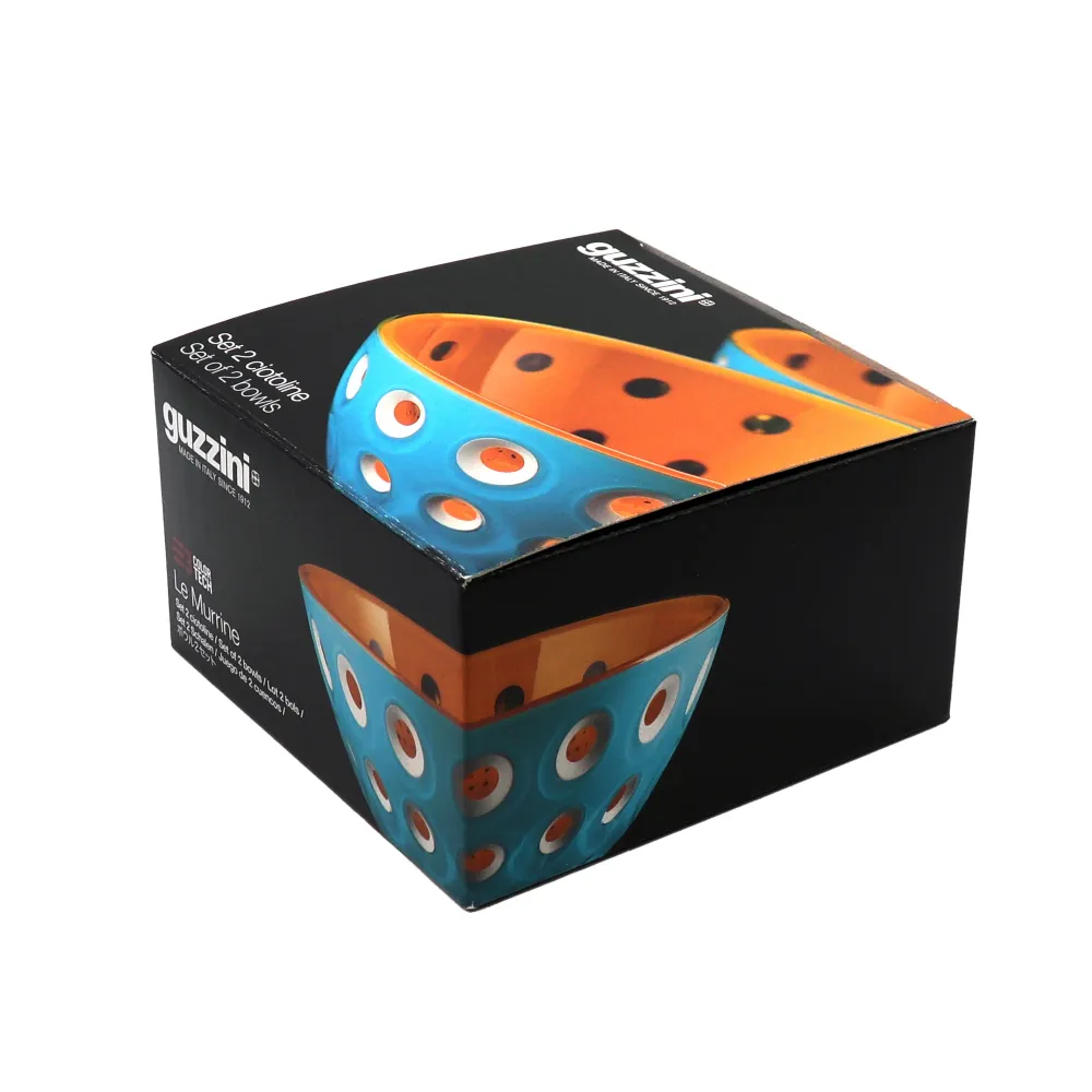 SET 2 CIOTOLE ⌀12CM "LE MURRINE" - Azzurro/Bianco/Arancio