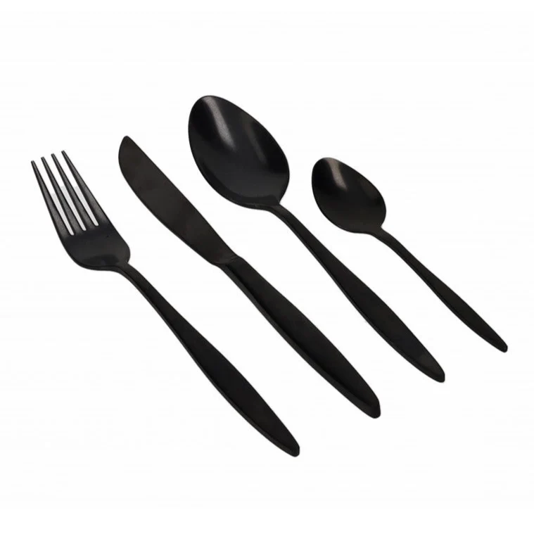Set Posate Brandani “Stretch Black Satinate” - 16pz. Acciaio Inox