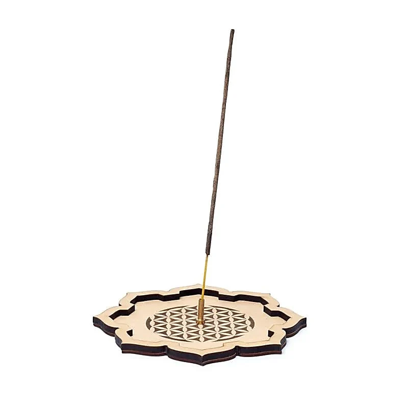 Supporto per bruciare bastoncini profumati legno Flower Life 15 cm