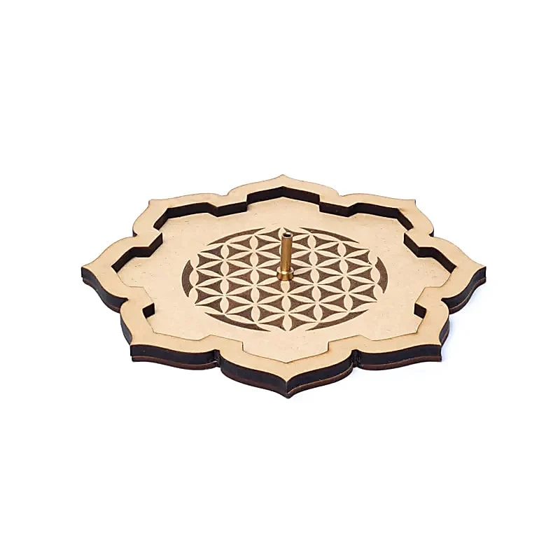 Supporto per bruciare bastoncini profumati legno Flower Life 15 cm
