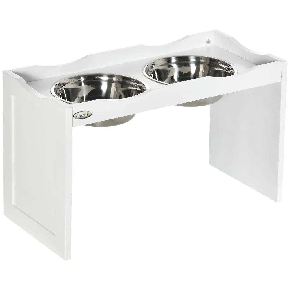 Supporto per ciotole per stazione di alimentazione 2 ciotole acciaio inossidabile, 63x30x24 cm