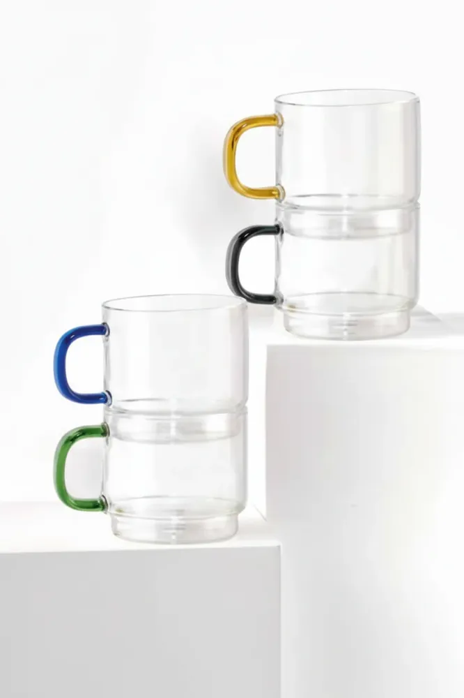 Tazze Impilabili Brandani Bridge Set 4 Pezzi – Mug Vetro