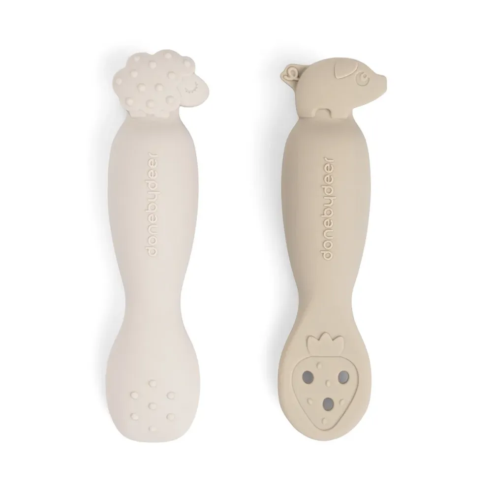 Done Deer Set di posate per bambini Tiny Farm 2St Beige