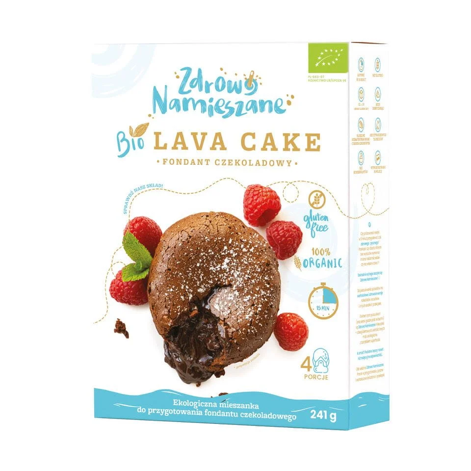 TORTA AL CIOCCOLATO FONDENTE SENZA GLUTINE (LAVA CAKE) BIO 241 g - GESUND NAMENIERT
