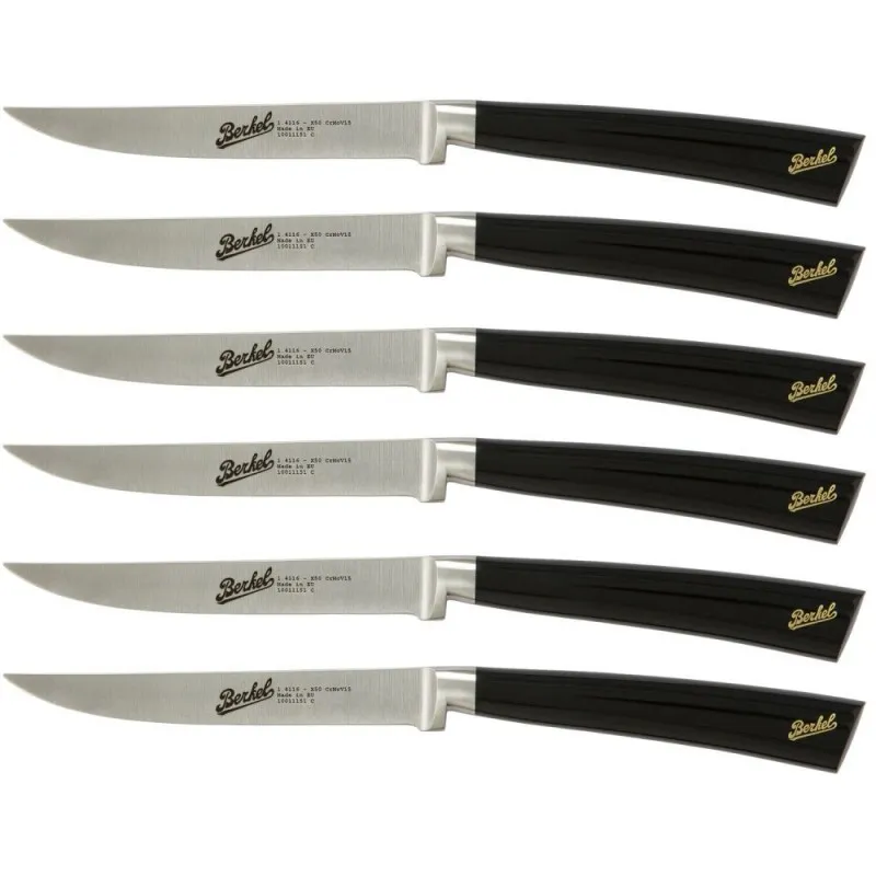 Berkel Elegance Set 6 coltelli da bistecca acciaio Nero