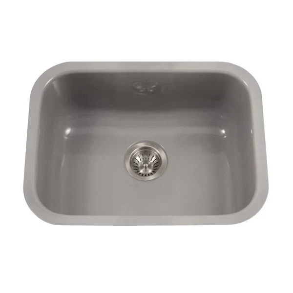 Hamat - CER-2318S-SL - Enamel Di acciaio Undermount Single Bowl Kitchen Sink, Slate
