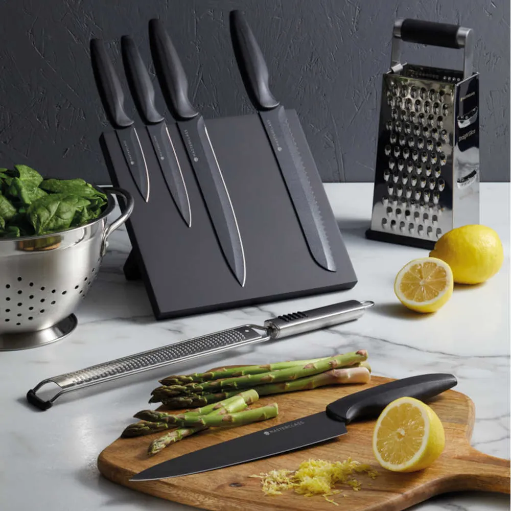 Set di 5 coltelli con supporto magnetico Sharp MasterClass KitchenCraft per Adulti