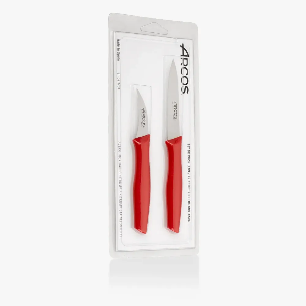 Set di coltelli spelucchini colore rosso Serie Nova con Custodia Protettiva
