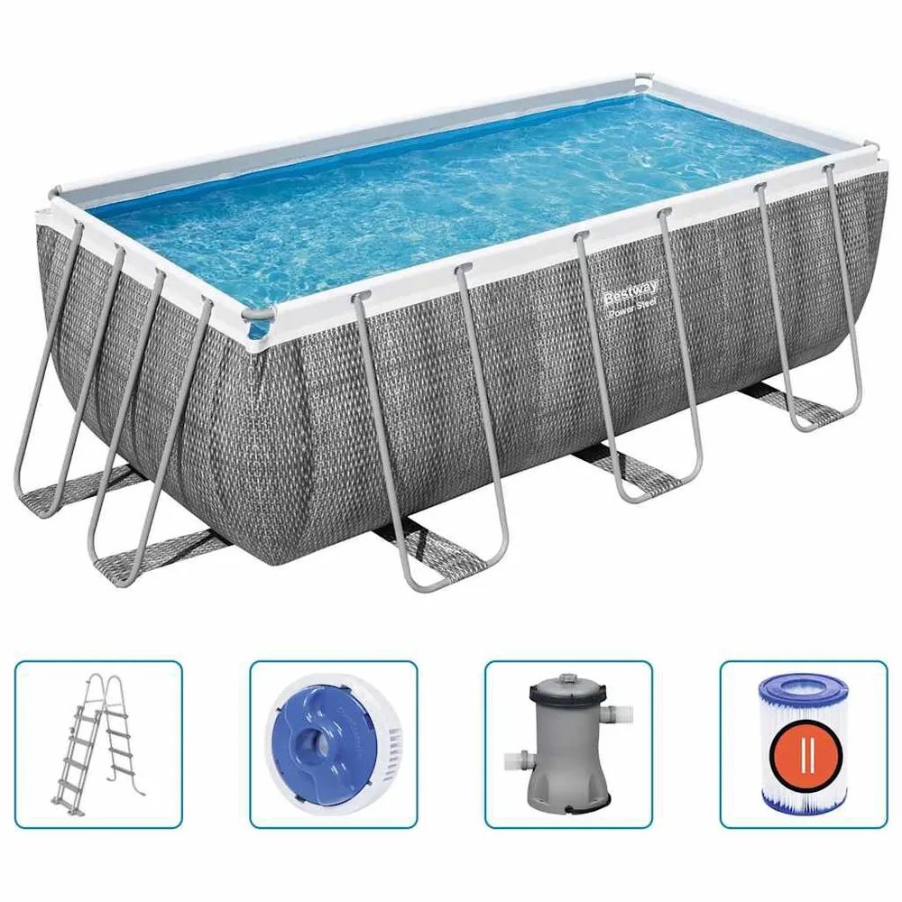 Bestway Set Piscina Power acciaio Rettangolare 412x201x122 cm