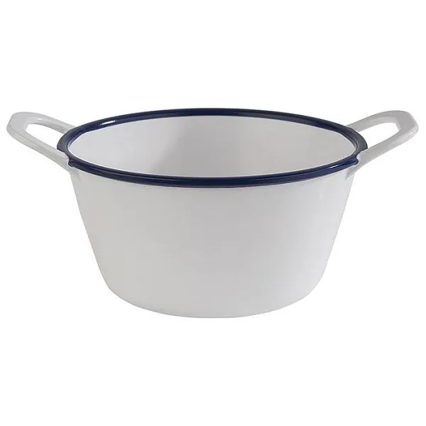 Ciotola APS -ENAMEL LOOK- 15 x 115 cm altezza: 65 cm melamina bianco bordo blu 03 litri 84958