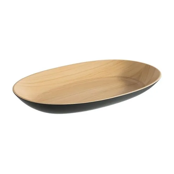 Ciotola APS -FRIDA- 335 x 21 cm altezza: 4 cm melamina interno: aspetto legno esterno: nero 12 litri 84948
