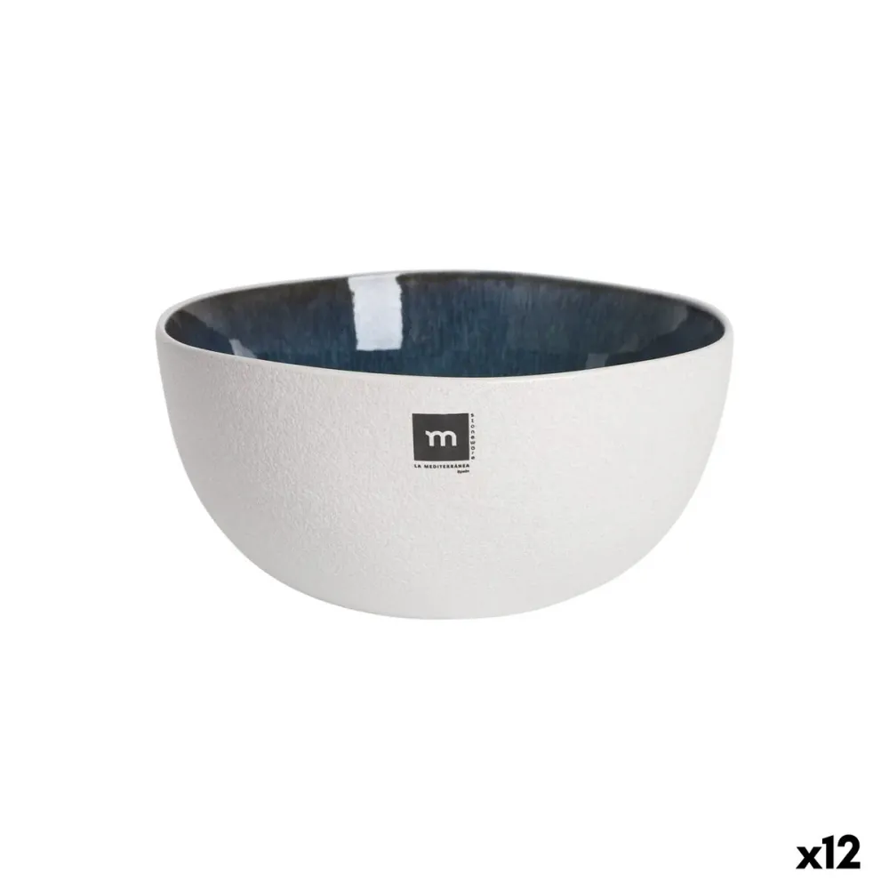 Ciotola La Mediterránea Savina Azzurro Bianco Ceramica 1,2 L (12 Unità)