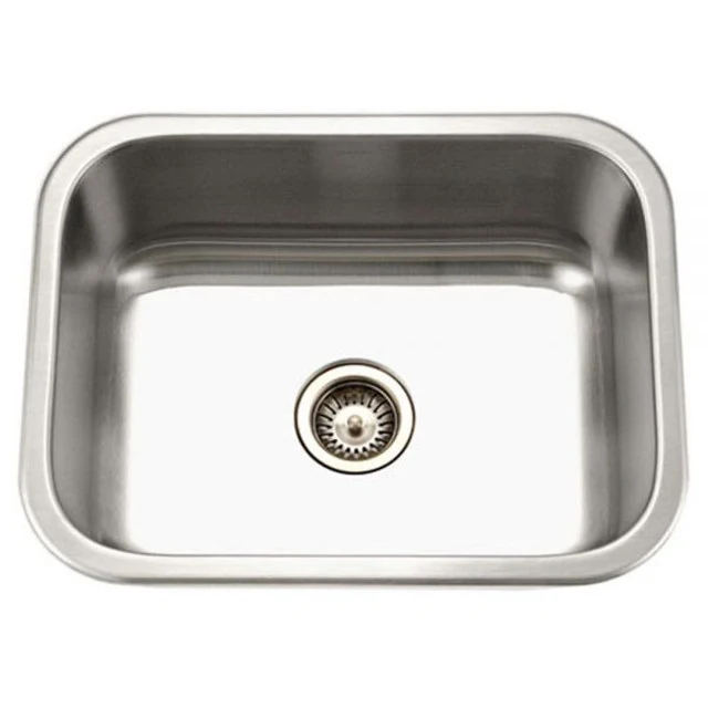 Houzer Medallion Series 23" Antimacchia Steel Undermount Single Bowl Kitchen Sink, includes Basket Strainer