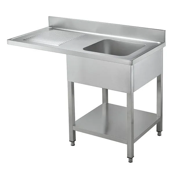 Lavello Vaiotec TOPLINE center 700 / 1 vasca destra piano di lavoro spessore 40 mm 120x70x85 cm 10517