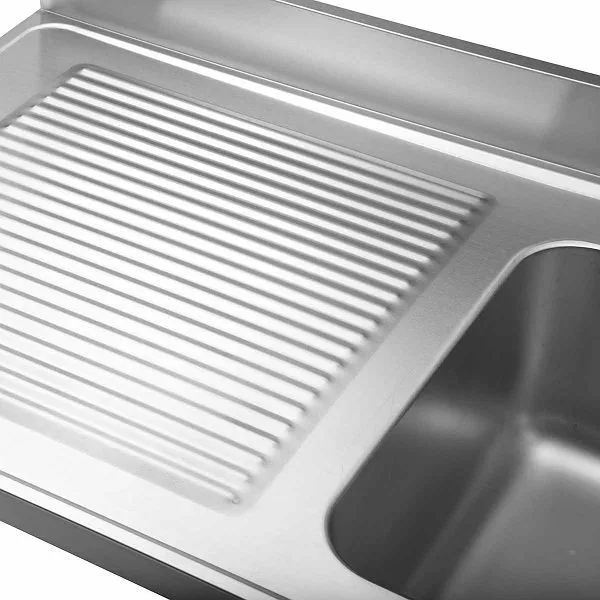 Lavello Vaiotec TOPLINE center 700 / 1 vasca destra piano di lavoro spessore 40 mm 120x70x85 cm 10517
