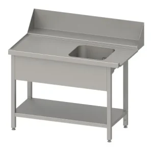 Mangiatoia acciaio inossidabile Stalgast guida cesto con pendenza ripiano di base 1 vasca 1000x750x880mm lato sinistro alz...