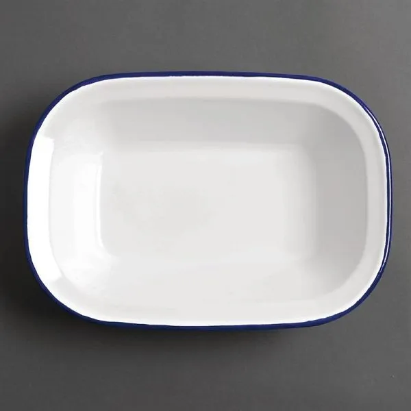 OLYMPIA ciotola rettangolare bianco-blu 19 x 28 cm PU: 6 pezzi GM510