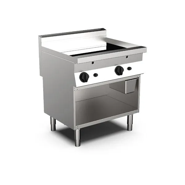 Piastra gas Mareno MO-700 80 cm superficie di cottura cromata liscia 170.434