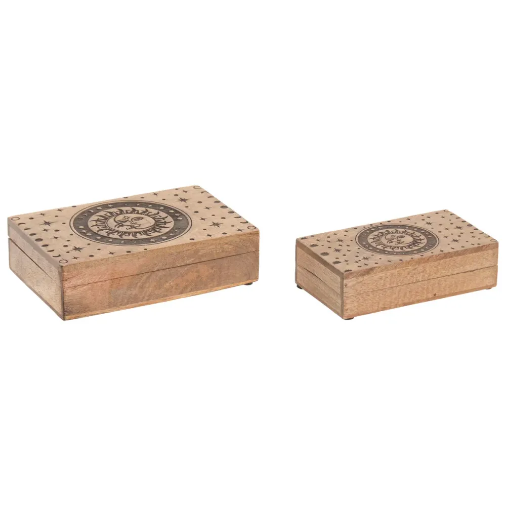 Scatola-Portagioie Home ESPRIT Marrone Legno di mango 25,5 x 18 x 9 cm