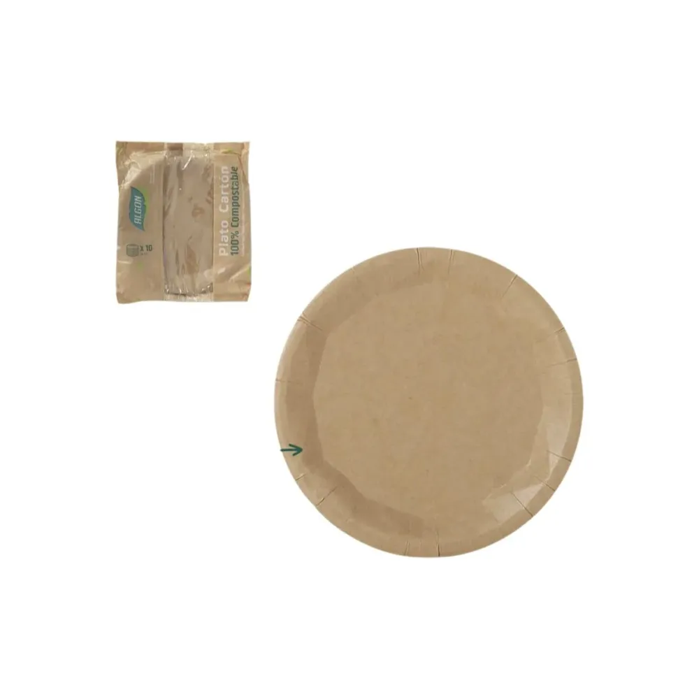 Set di piatti Algon Marrone 22 cm 10 Pezzi (24 Unità)