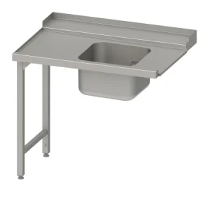 Tavolo di alimentazione Stalgast "Pro" guida cestello con pendenza 2 gambe 1 vasca 1200x750x880mm lato m...