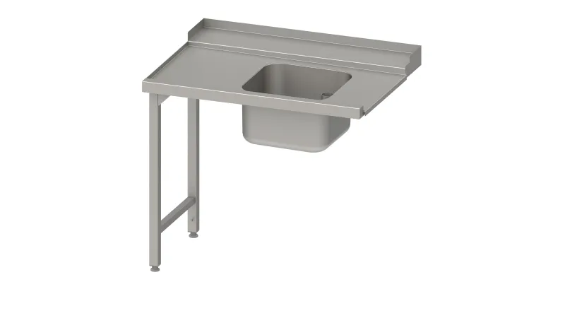 Tavolo di alimentazione Stalgast "Pro" guida cestello con pendenza 2 gambe 1 vasca 1200x750x880mm lato m...