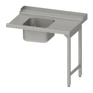 Tavolo di alimentazione Stalgast "Pro" guida cestello con pendenza 2 gambe 1 vasca 1200x750x880mm lato m...