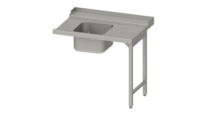 Tavolo di alimentazione Stalgast "Pro" guida cestello con pendenza 2 gambe 1 vasca 1200x750x880mm lato m...