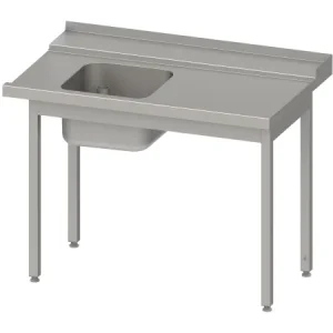 Tavolo di alimentazione Stalgast "Pro" guida cesto con pendenza con 1 vasca 1800x750x880mm lato di monta...