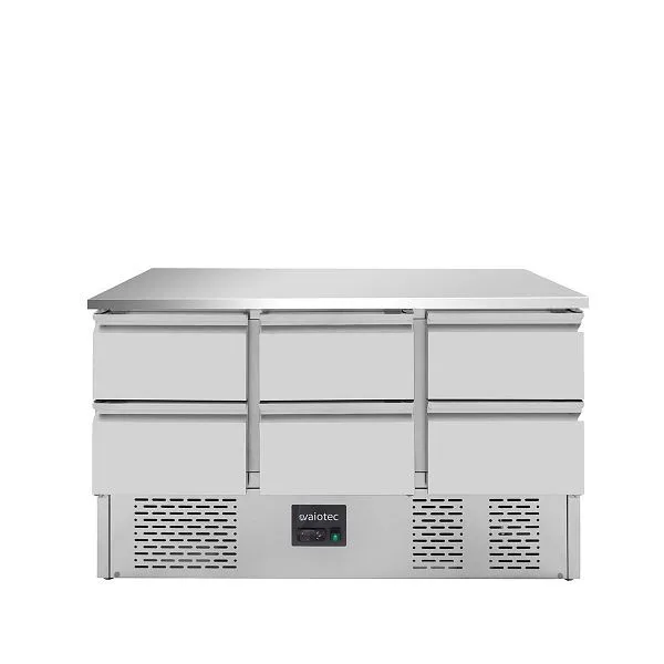 Tavolo refrigerante Vaiotec EASYLINE Compatto 700 / 3 scomparti - con cassetti 6 1365x70x85 cm 10016