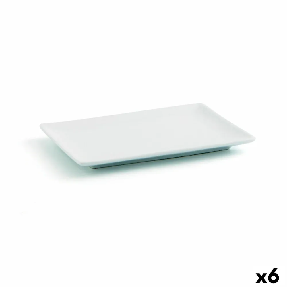 Vassoio per aperitivi Quid Gastro Fun Bianco Ceramica 20 x 13 x 2 cm (6 Unità)