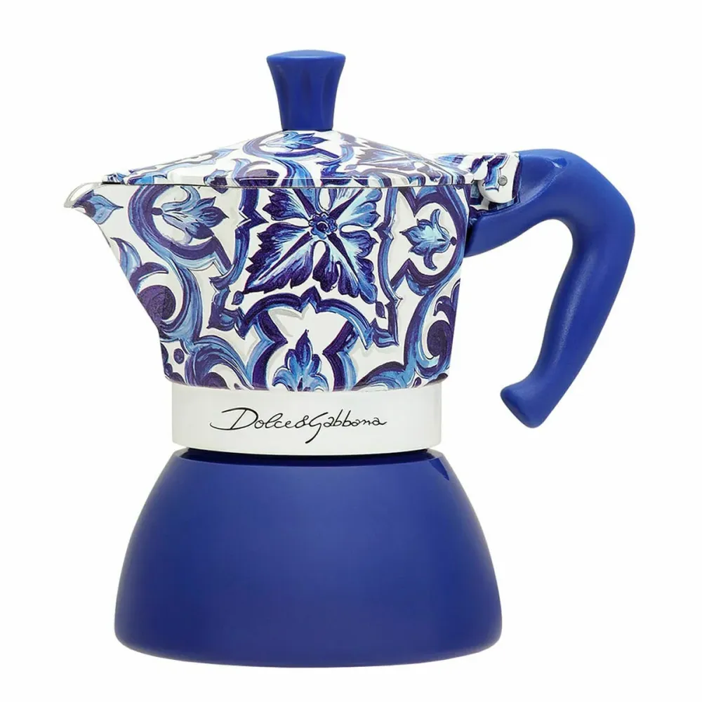 Caffettiera Italiana Bialetti D&G BLU MEDI 4T Azzurro Acciaio inossidabile 4 Tazze