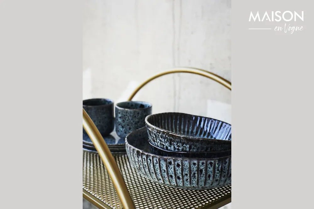 Ciotola ceramica blu Tea Madam Stoltz - 18cm