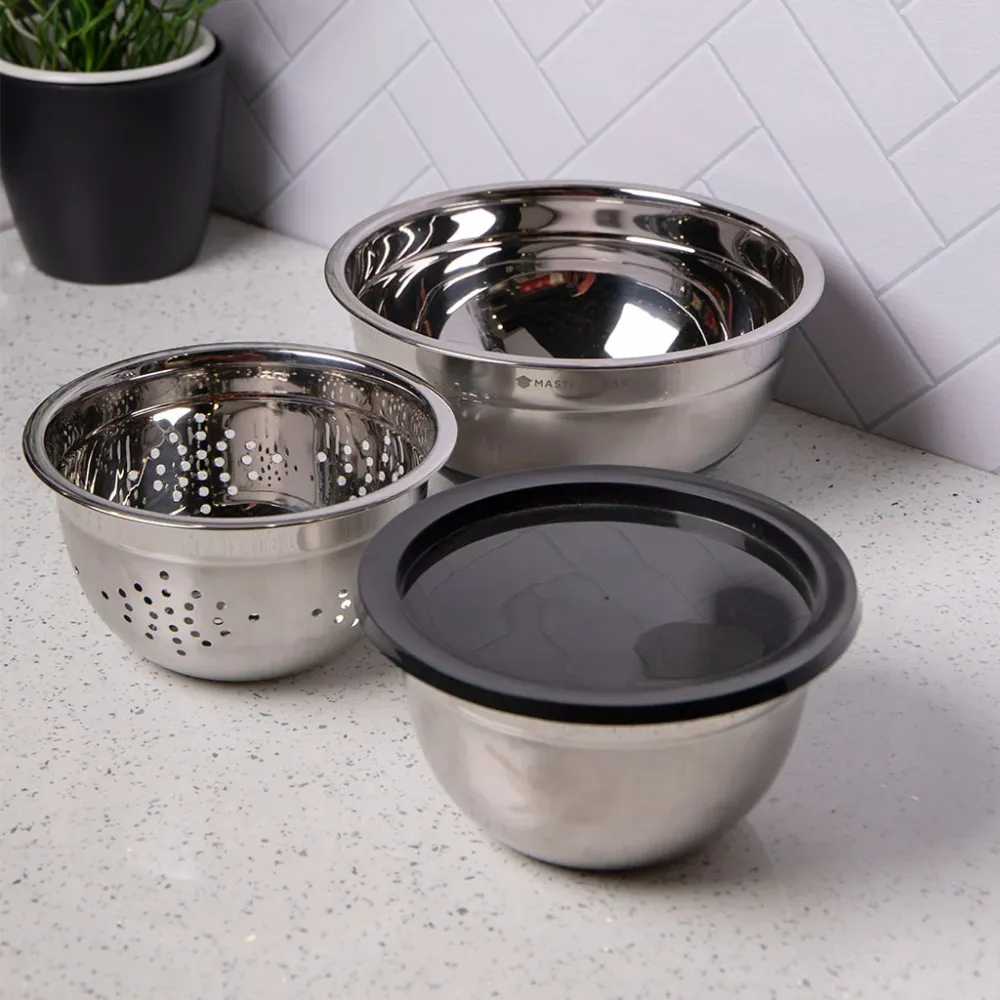Set ciotola e filtro KitchenCraft Masterclass acciaio inossidabile