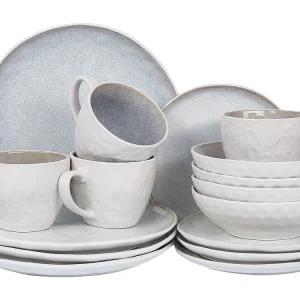 Set di 16 stoviglie SESAME Gres porcellanato Grigio limpido