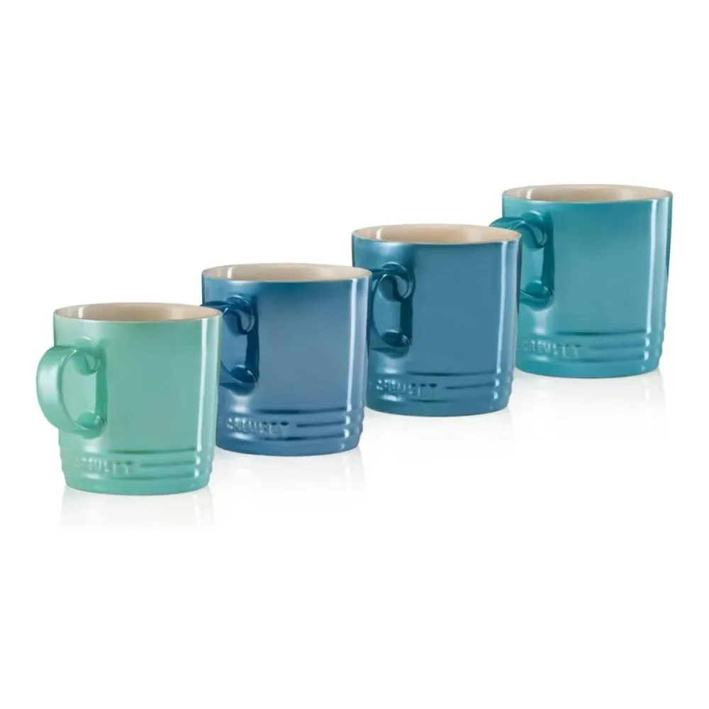 Set di 4 Tazze Mug Ceramica 350 ml Metallics Le Creuset