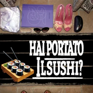 Zerbino Stile – Hai Portato il Sushi? – LOVEDOORMAT, Personalizzabile Feltro, Fondo Gomma, Tappeto 100% Asciugapassi
