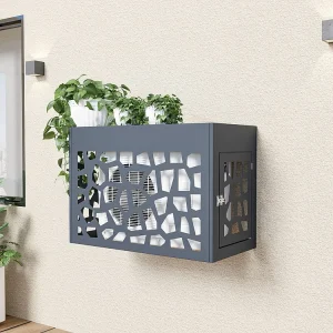 Copertura aria condizionata/pompa di calore Allum. traforato Anta accesso Antracite KAZOMA Assorbente e Resistente