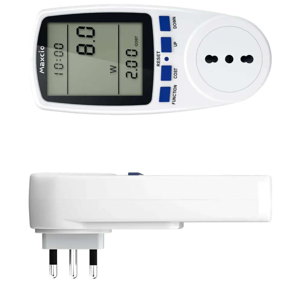GBC Misuratore Consumo Elettrico,Misuratore Corrente con Schermo LCD, Spina Italiana 16A, Retroilluminazione, Misuratore d...