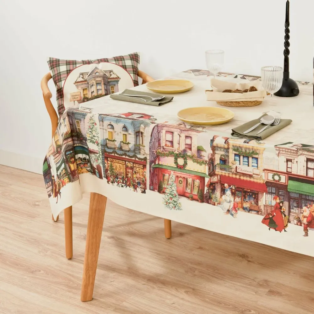 Grembiule da Cucina Tovaglia antimacchia Belum Christmas City 155 x 155 cm